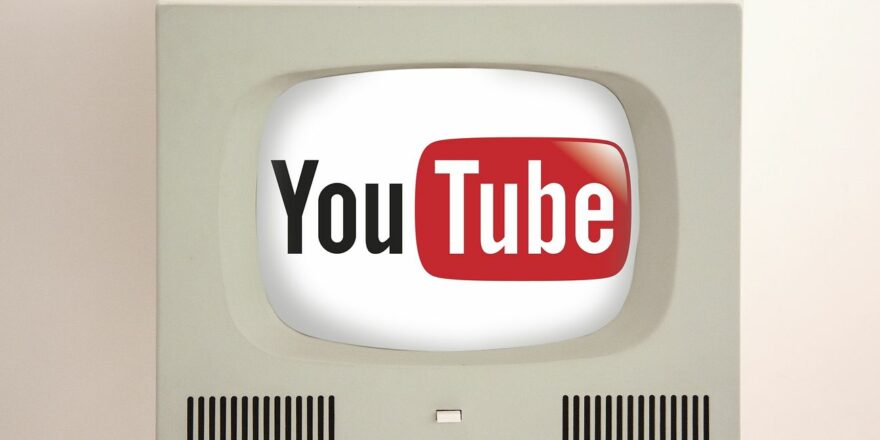 YouTube logo on a vintage